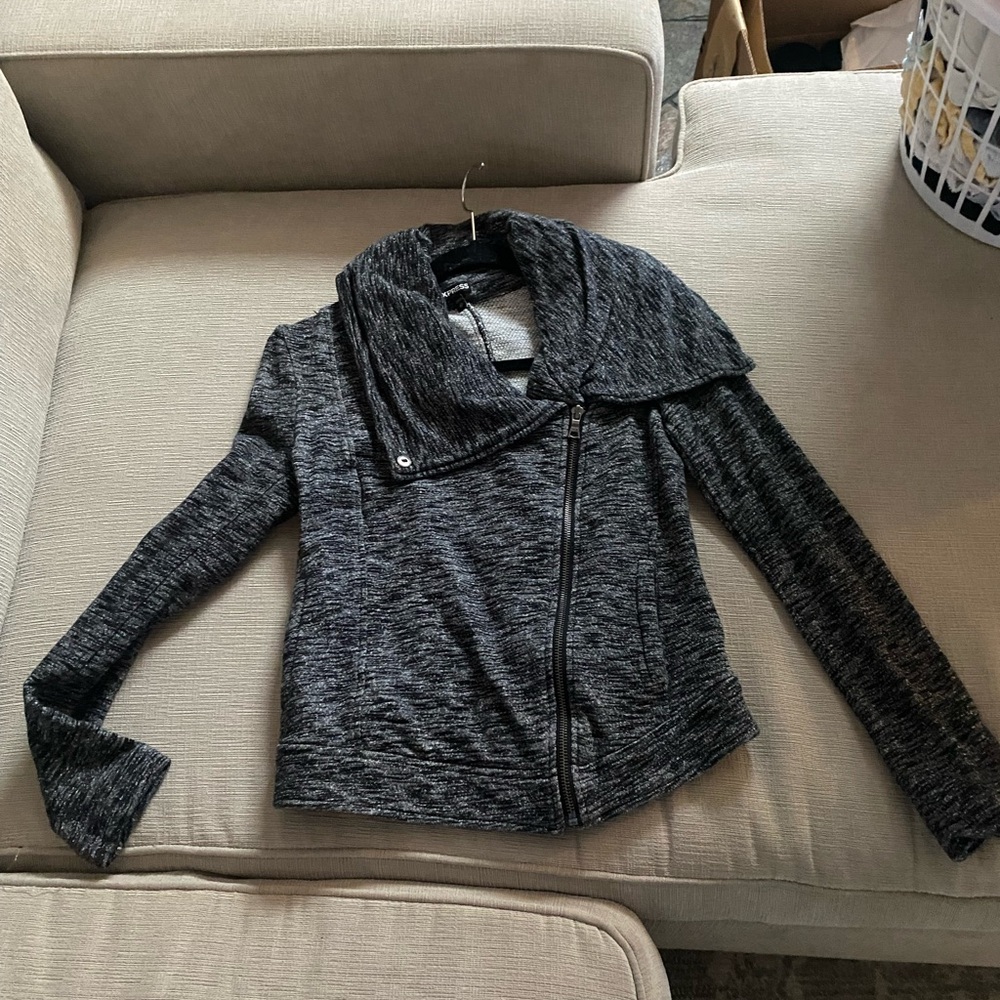 Express moto sweater jacket zip up.